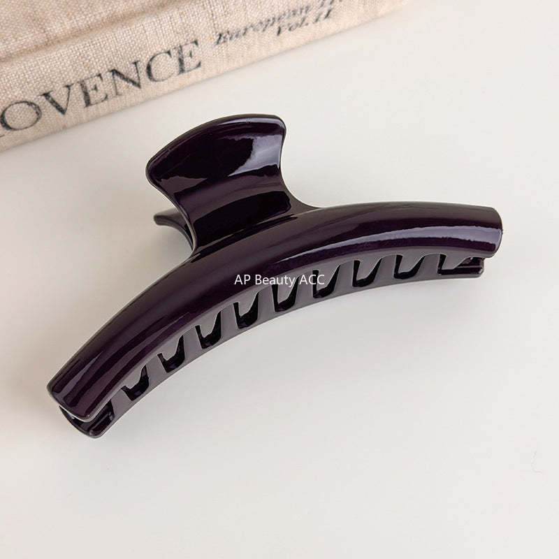 E廠-巧克力棕色蝴蝶結抓夾女2025新款高級感後腦勺髮夾盤髮鯊魚夾髮飾「27614」25.10-5