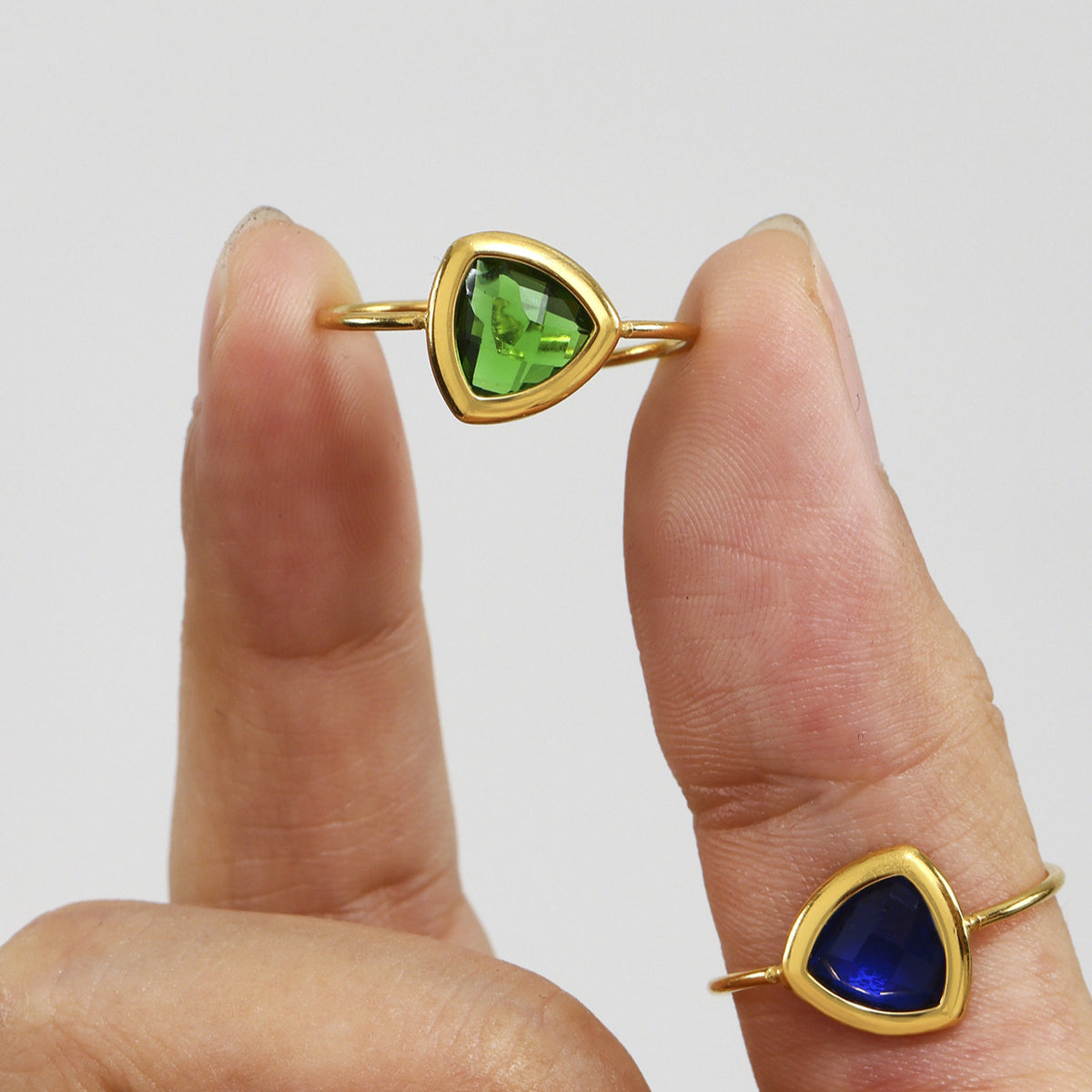 B廠-跨境新款18K金捷克玻璃鋼珠開口戒指不鏽鋼不掉色歐美飾品「TXA265」25.06-3