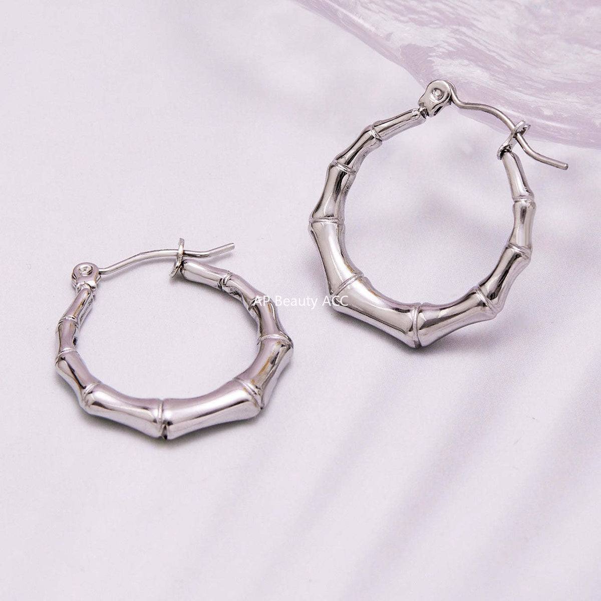 B廠-不鏽鋼幾何竹節U型耳環ins小眾設計耳飾鍍18k真金珠寶首飾「F622」25.10-5