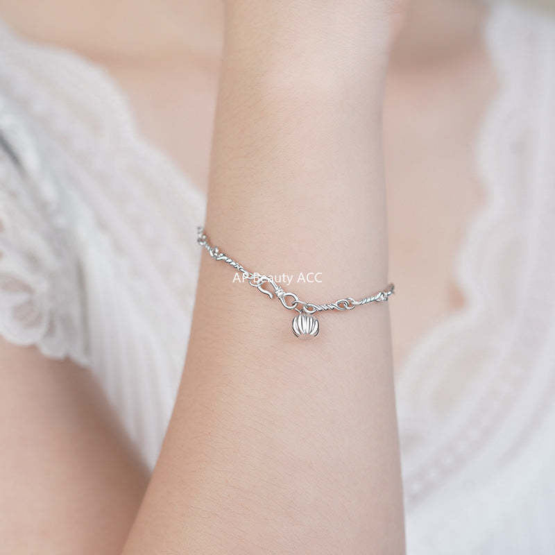 D廠-S999足銀輕奢南瓜手鍊女可愛童趣搞怪韓版甜美小眾精緻手鍊「YC4779SL_1」25.10-5