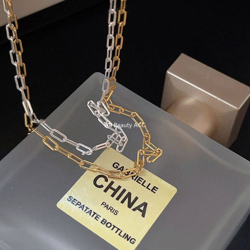 F廠-韓國韓版925純銀設計款鎖鏈重工choker項鍊短款脖鏈頸鏈飾「B567」25.10-1