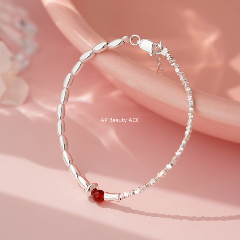 D廠-S925純銀瑪瑙碎銀子手鍊極簡風個性獨特高級感中式手飾批發「YC4706SL_1」25.10-2