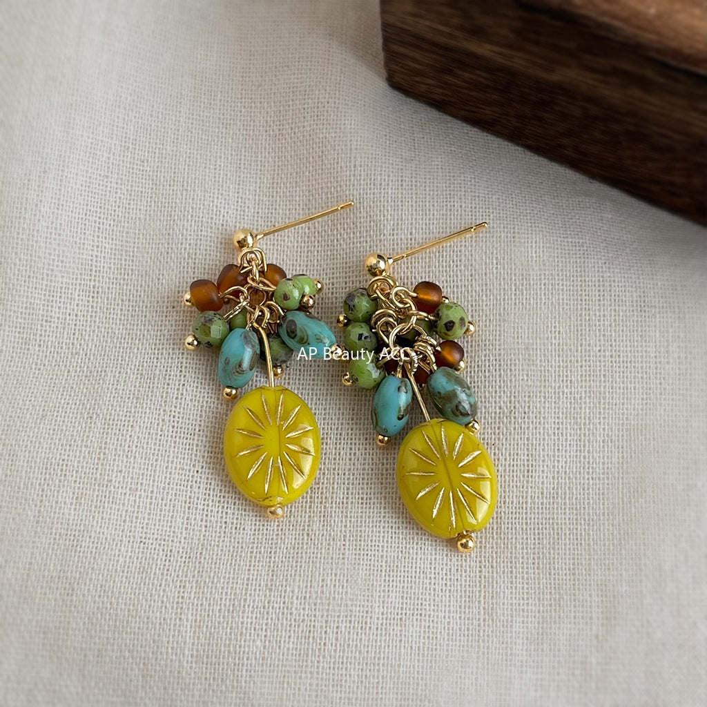 A廠-原創設計 琉璃流蘇秋冬熱賣暢銷新款耳飾耳環女「6859」25.10-1