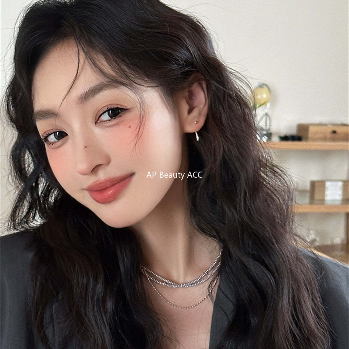 C廠-S99純銀水滴耳釘女簡約小眾設計高級感時尚耳環輕奢百搭個性耳飾「EH-3953」25.10-4