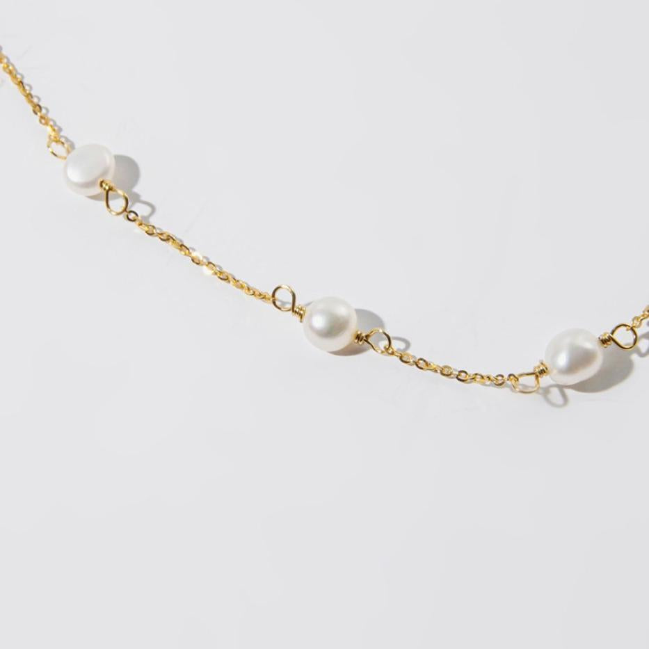 F廠-韓國韓版925純銀INS 小紅書珍珠米珠項鍊銀飾品簡約項鍊「B1093」25.08-1