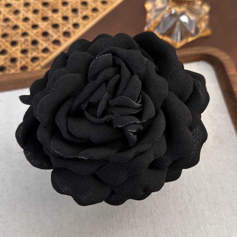 E廠-2025年新款紅色花朵抓夾頭飾乾枯玫瑰花髮夾頭花髮飾大號紅花女「24871」25.06-3