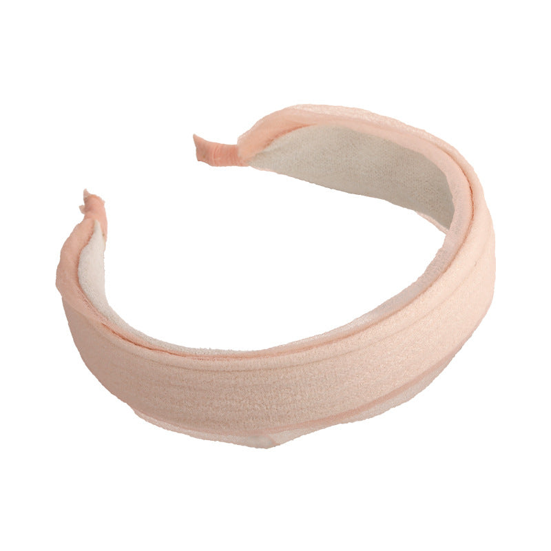 E廠-春夏氛圍感娟紗寬邊髮箍女日常外戴高顱頂洗臉頭箍布藝壓髮卡頭飾「27047」25.06-2