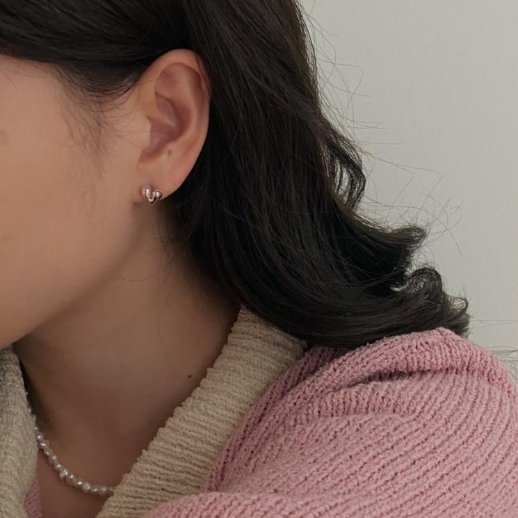 F廠-韓國韓版 925純銀愛心耳釘耳環女日韓國簡約氣質耳飾「C1027」25.07-3