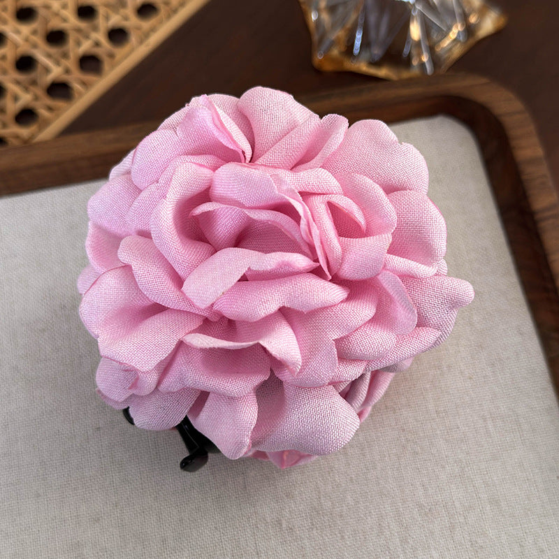 E廠-2025年新款紅色花朵抓夾頭飾乾枯玫瑰花髮夾頭花髮飾大號紅花女「24871」25.06-3