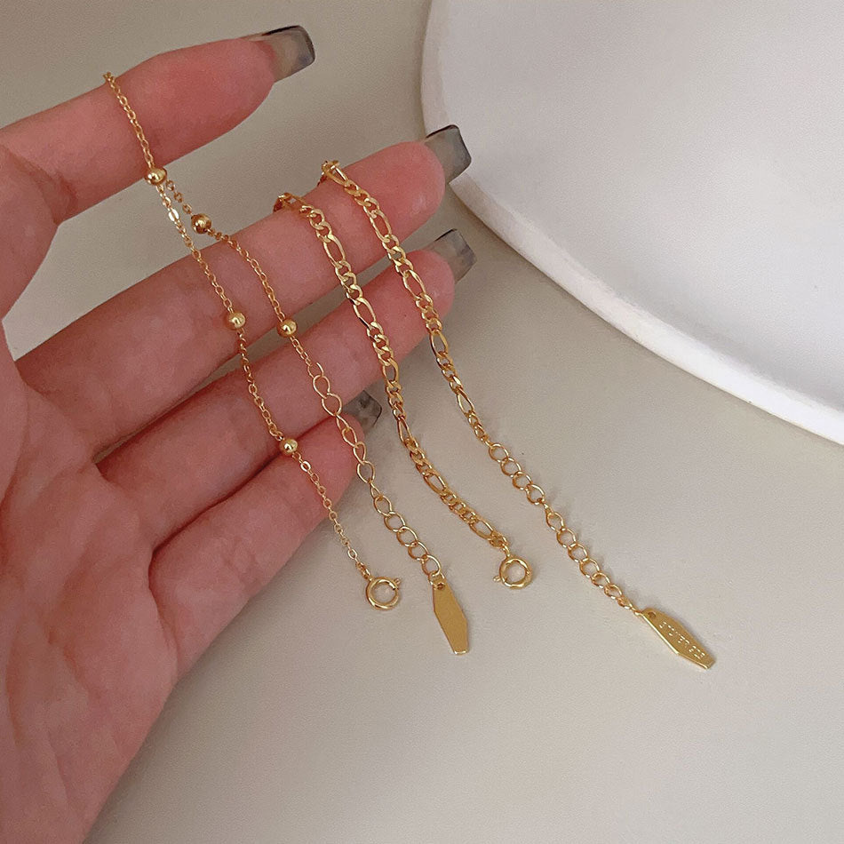 F廠-韓國韓版 明星同款百搭S925純銀十字間珠圓珠手鍊手飾「A170-171」25.05-1