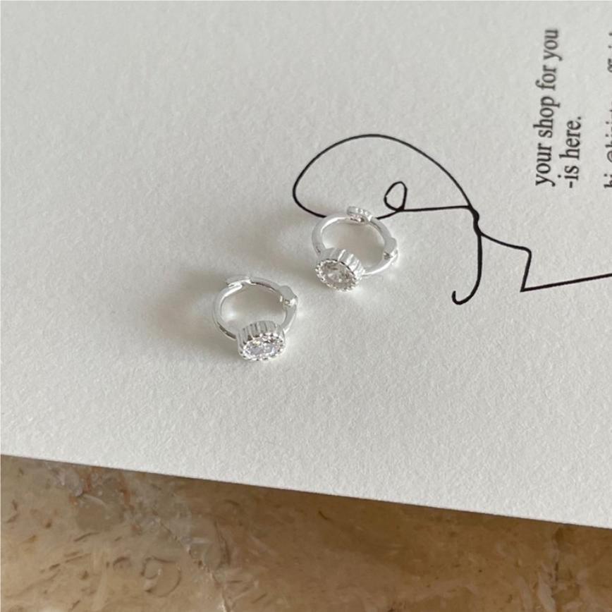 F廠-韓國韓版925純銀鋯石耳釘女簡約時尚ins風耳釘耳飾「C1075」25.06-3