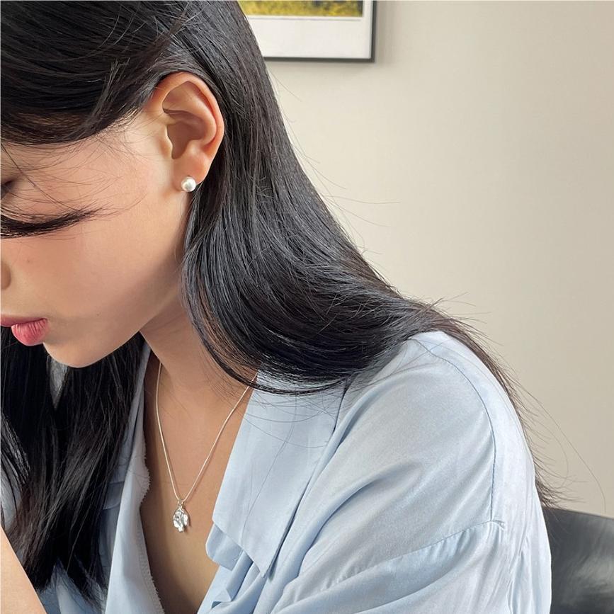 F廠-韓國韓版百搭925純銀拉絲圓珠個性耳釘女耳環時尚短髮耳飾「C1064」25.09-4