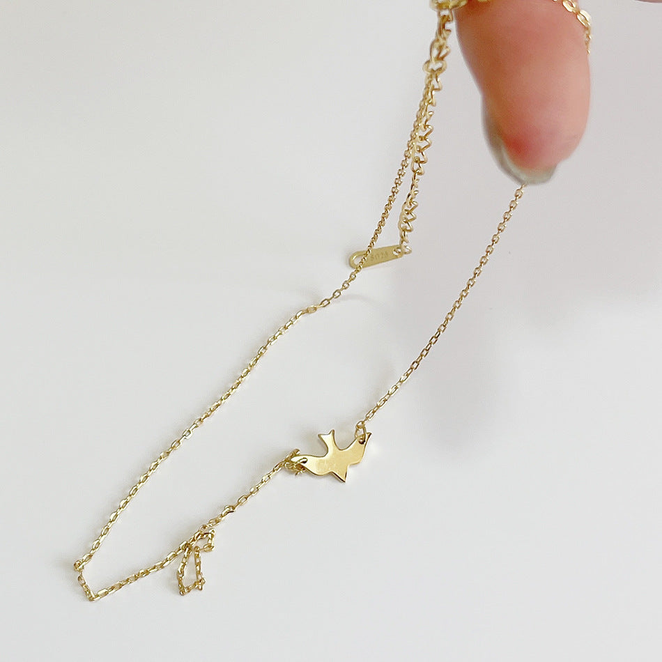 F廠-韓國韓版925純銀自由的小鳥choker項鍊短款脖鏈頸鏈飾「B456」25.05-2