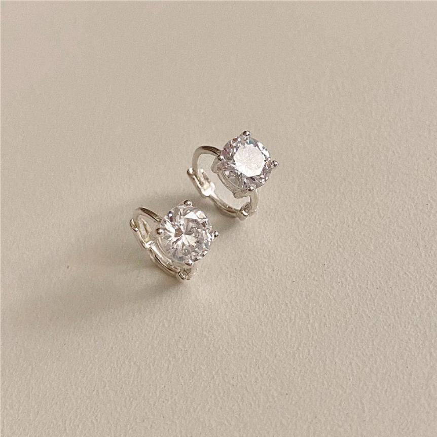 F廠-韓國韓版925純銀四爪耳釘女鋯石簡約時尚ins風耳釘耳環「C1114」25.05-5