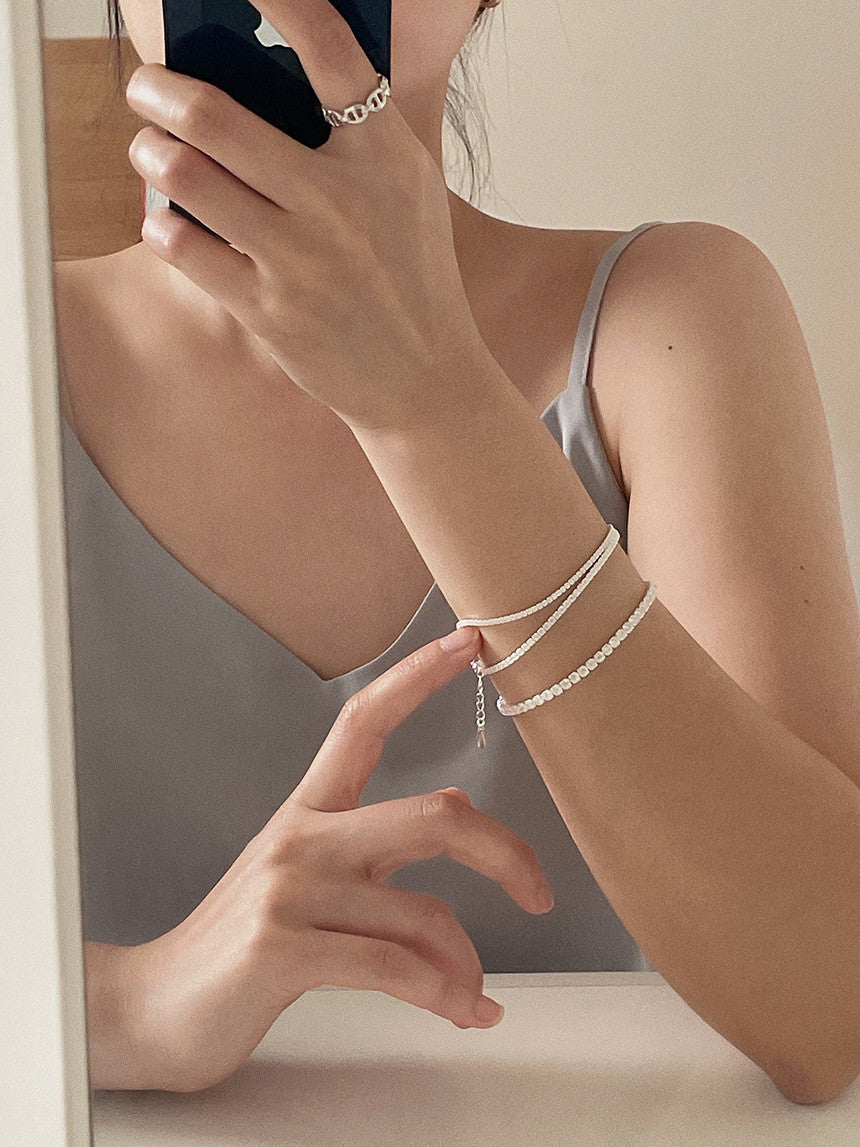 F廠-韓國韓國925純銀滿鑽鋯石手鍊簡約INS小紅書幾何手鍊「A356」25.08-2