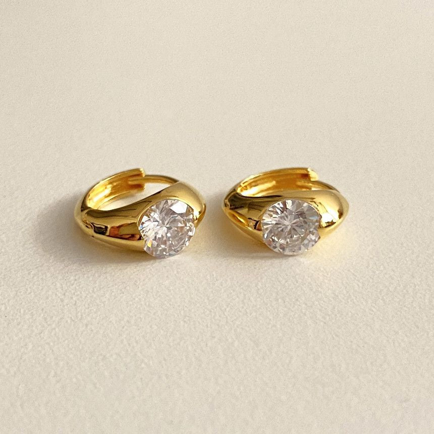 F廠-韓國韓版925純銀鋯石耳扣耳環簡約氣質百搭ins風耳飾「C1337」25.05-1