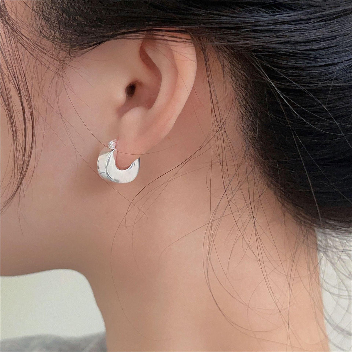 F廠-韓國韓版925純銀U形耳扣耳環簡約氣質百搭ins風耳飾「C1270」24.01-4 - 安蘋飾品批發