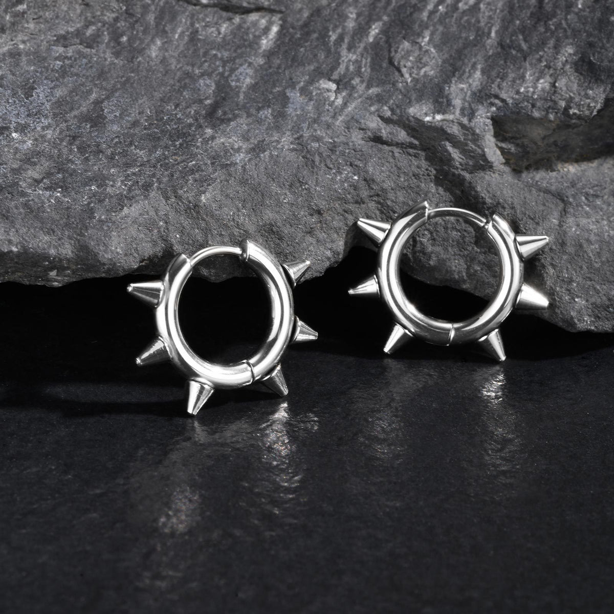 G廠-鈦鋼男士飾品 不鏽鋼鉚釘耳圈潮流個性街頭朋克酷耳飾 單只「EH-751」25.05-3