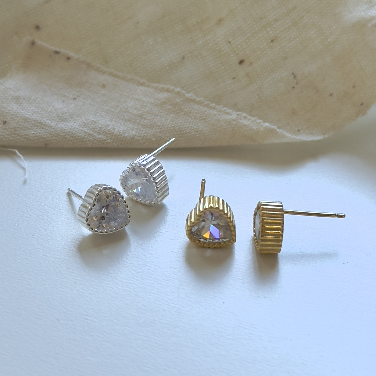 F廠-韓國韓版925純銀愛心鋯石耳釘簡約冷淡風氣質ins耳飾「C1241」25.09-1