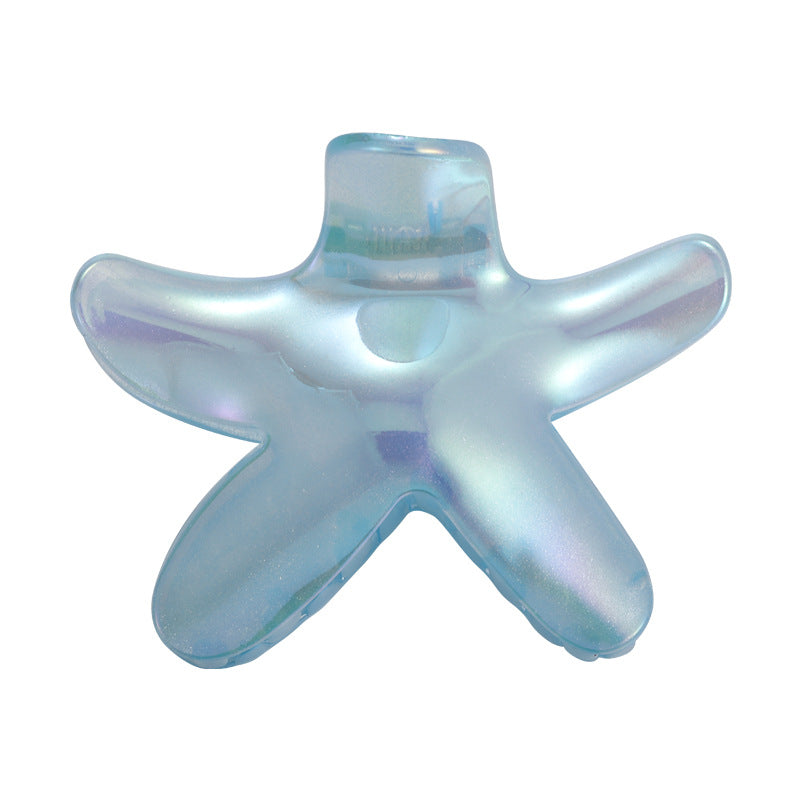 E廠-韓版個性甜美百搭大號彩色海星雞蛋花抓夾度假風簡約花朵鯊魚夾女「27045」25.06-1