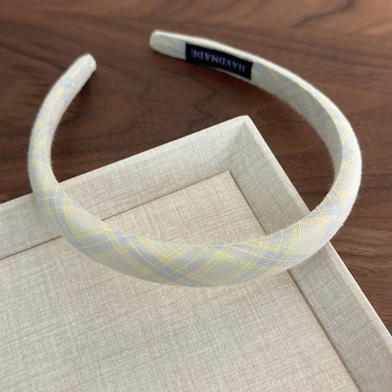 E廠-小清新甜美糖果色格紋細髮箍頭飾時尚氣質高顱頂窄邊頭箍髮卡女「27097」25.06-3