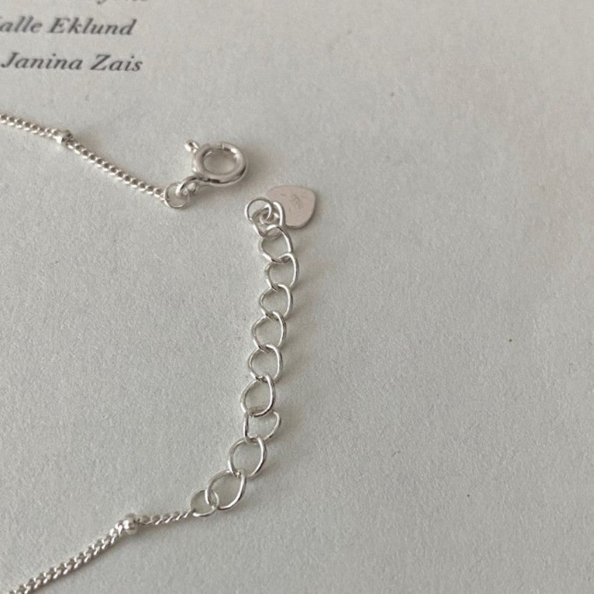 F廠-韓國韓版925純銀愛心珠珠項鍊簡約冷淡風INS小紅書項鍊「B1191」25.09-3