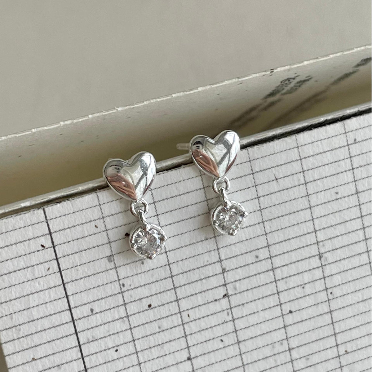 F廠-韓國韓版925純銀愛心鋯石耳釘耳環簡約氣質百搭ins風耳飾「C1421」25.08-3