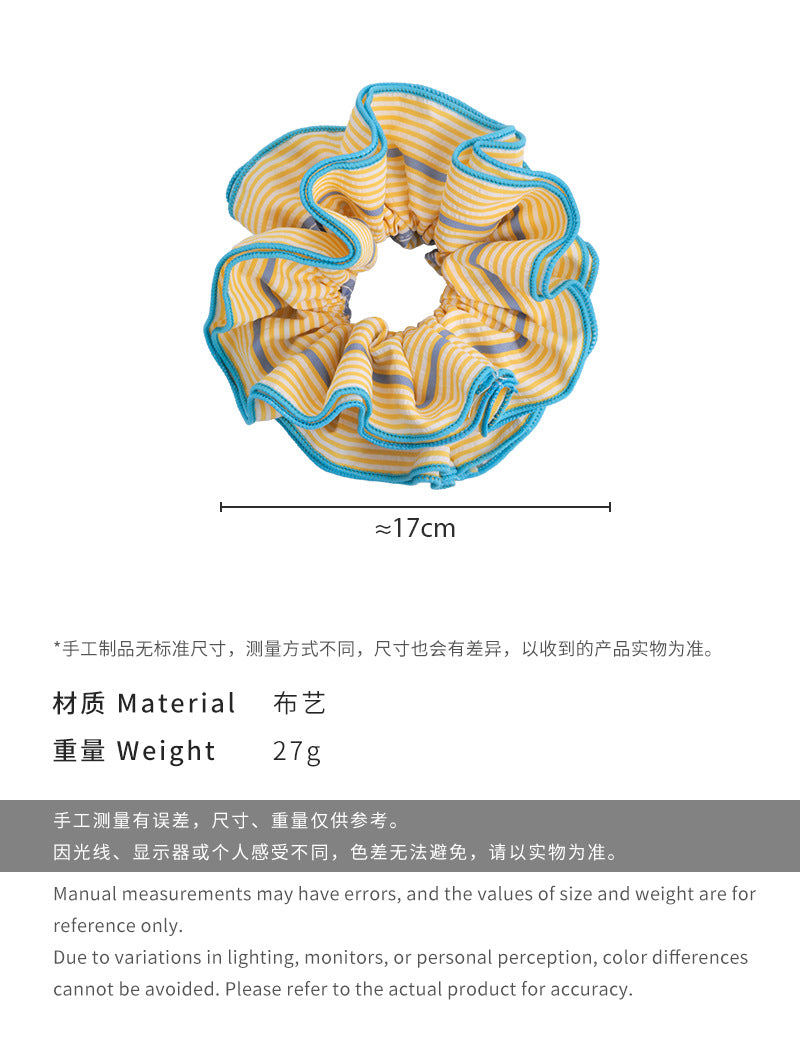 E廠-韓系多巴胺風格彩色多層條紋大腸髮圈頭繩時髦馬尾丸子頭髮繩新款「26919」25.05-3