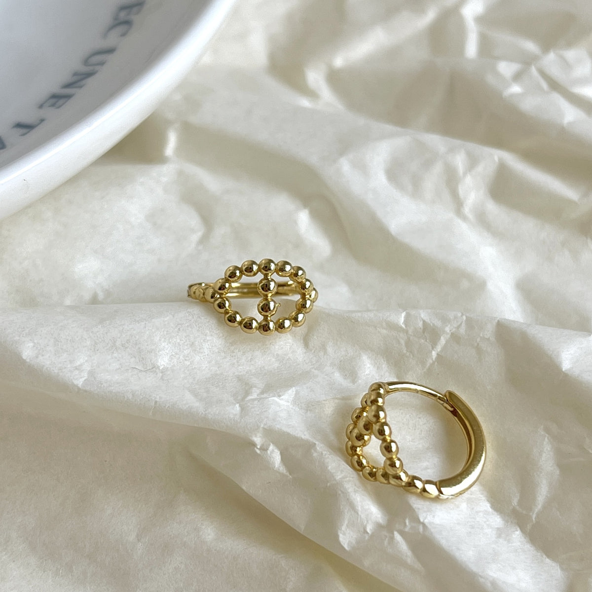 F廠-韓國韓版925純銀簡日圓珠女簡約時尚ins風耳釘耳扣「C1101」25.06-3