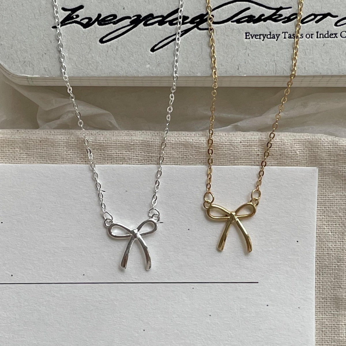 F廠-韓國韓版925純銀蝴蝶結項鍊簡約冷淡風INS小紅書項鍊「B1353」25.05-4