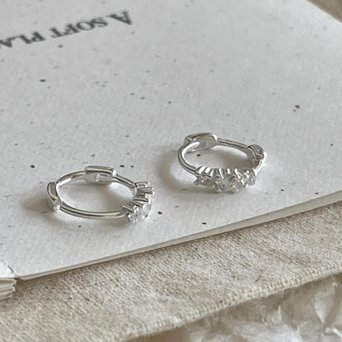 F廠-韓國韓版925純銀鋯石耳扣耳環簡約氣質百搭ins風耳飾「C1388」25.04-2