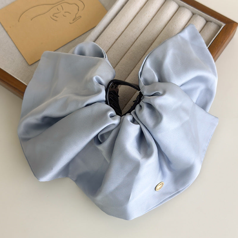 E廠-韓版重工裙擺抓夾後腦勺半扎髮鯊魚夾高級氣質顯髮量緞面髮夾髮卡「27069」25.06-2