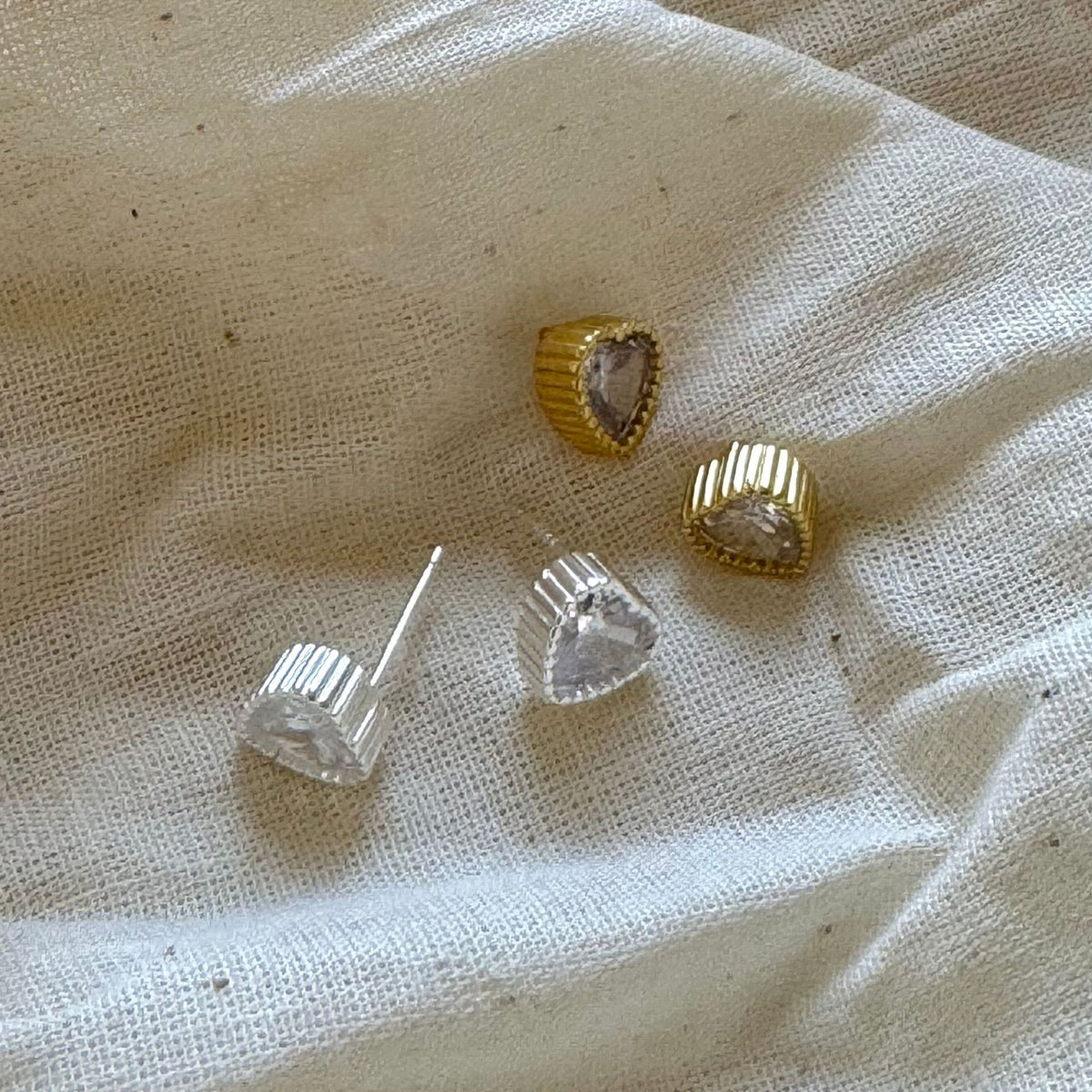 F廠-韓國韓版925純銀愛心鋯石耳釘簡約冷淡風氣質ins耳飾「C1241」25.09-1