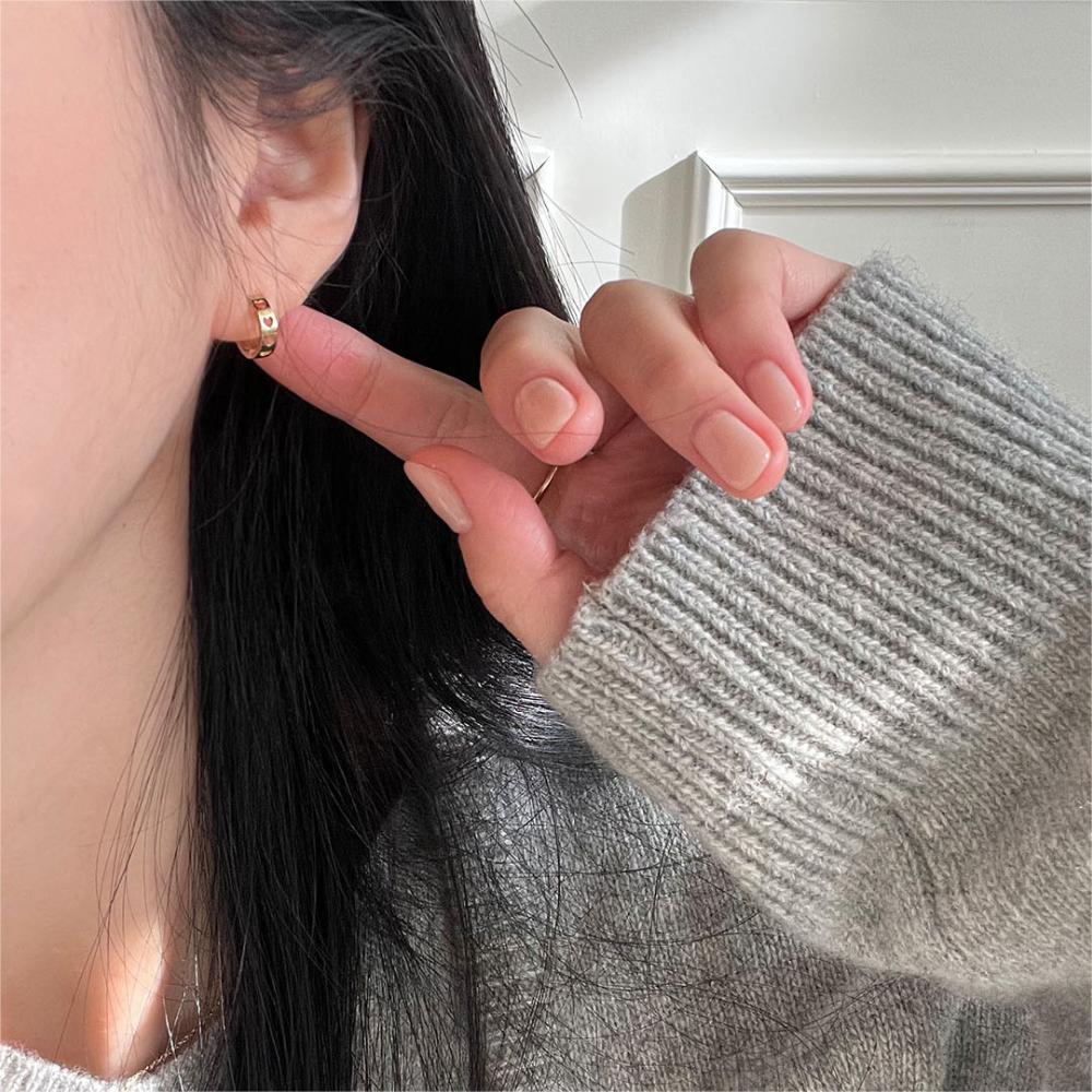 F廠-韓國韓版925純銀愛心耳扣耳釘簡約冷淡風氣質ins耳飾「C1218」25.09-2