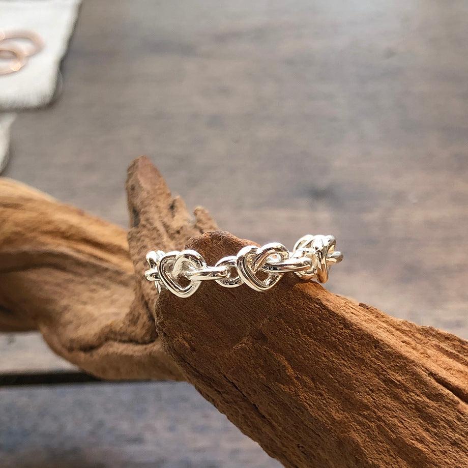 F廠-韓國極簡925純銀星星戒指女小眾設計感ins網紅復古開口指環「J1588」24.09-4