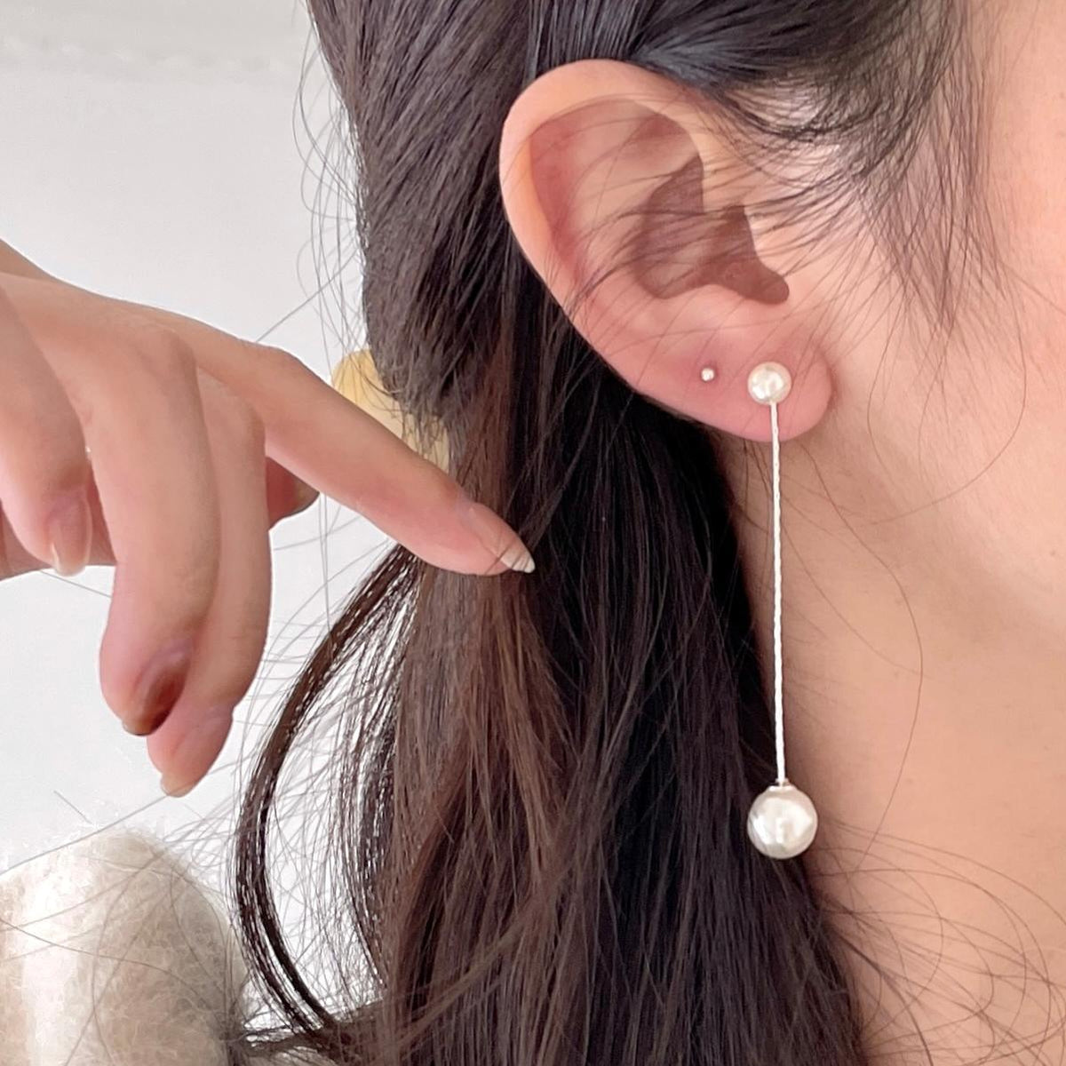 F廠-韓國韓版925純銀珍珠耳釘耳環簡約氣質百搭ins風耳飾「C1386」25.03-4