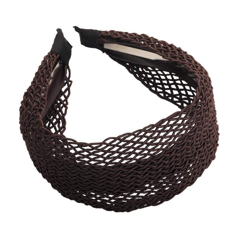 E廠-波西米壓風氣質編織鏤空寬邊髮箍頭飾甜美森系氣質網髮箍髮卡髮飾「27112」25.06-4