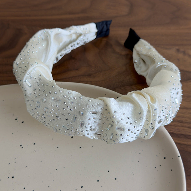 E廠-高級感水鑽大腸圈髮圈扎頭髮馬尾頭繩丸子頭皮筋寬邊水鑽髮箍髮飾「27061」25.06-2