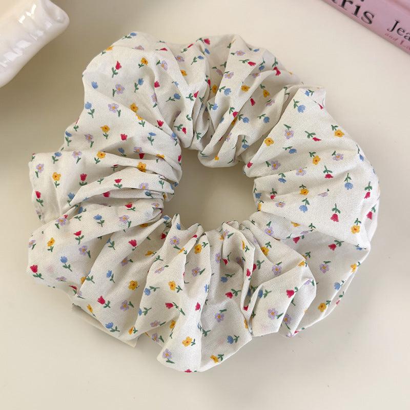 E廠-森系小碎花髮圈百搭布藝大腸圈頭繩少女半扎馬尾髮繩丸子頭髮飾品「26943」25.05-3