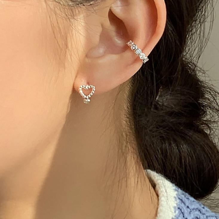 F廠-韓國韓版925純銀愛心耳釘 女簡約時尚ins風耳環耳飾「C950」25.08-3