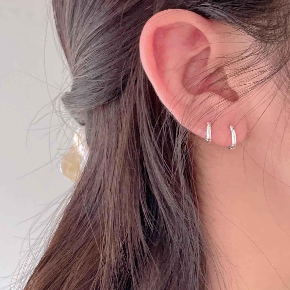 F廠-韓國韓版925純銀耳扣耳釘耳環簡約氣質百搭ins風耳飾「C1381」25.03-4