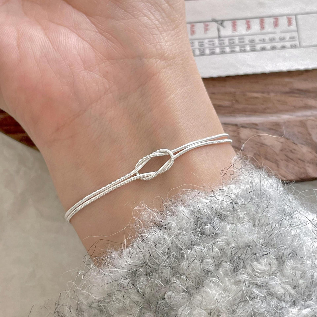 F廠-韓國韓國 S925純銀打結蛇骨手鍊簡約INS小紅書幾何手鍊「A390」25.04-3
