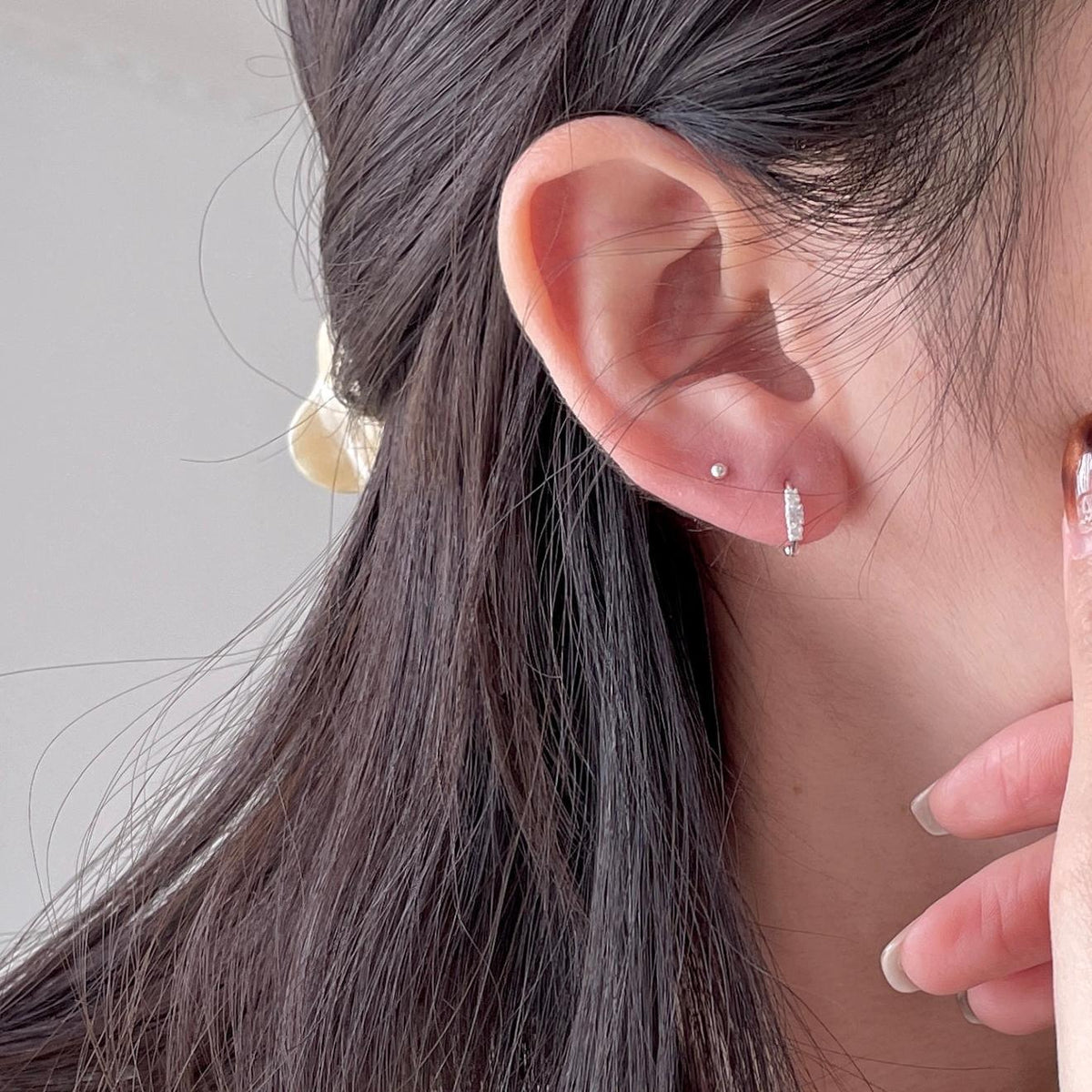 F廠-韓國韓版925純銀鋯石耳扣耳環簡約氣質百搭ins風耳飾「C1388」25.04-2