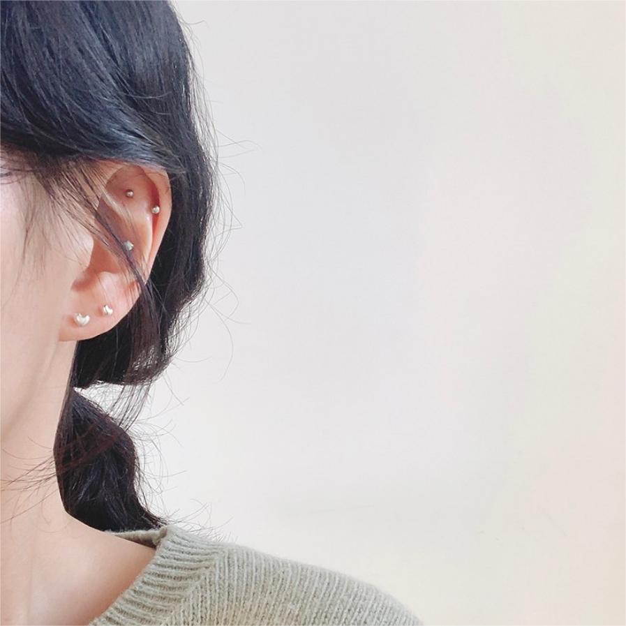 F廠-韓國韓版925純銀耳釘女愛心小巧簡約時尚ins風耳釘耳環「C1152」25.09-3