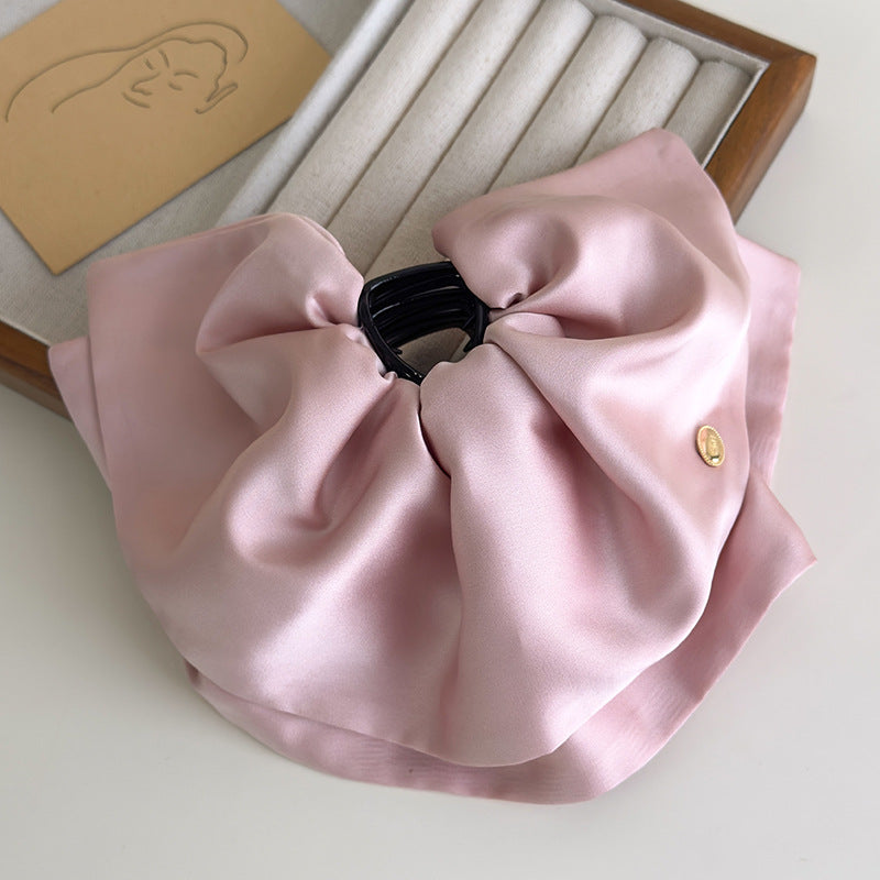 E廠-韓版重工裙擺抓夾後腦勺半扎髮鯊魚夾高級氣質顯髮量緞面髮夾髮卡「27069」25.06-2