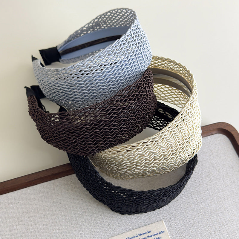 E廠-波西米壓風氣質編織鏤空寬邊髮箍頭飾甜美森系氣質網髮箍髮卡髮飾「27112」25.06-4