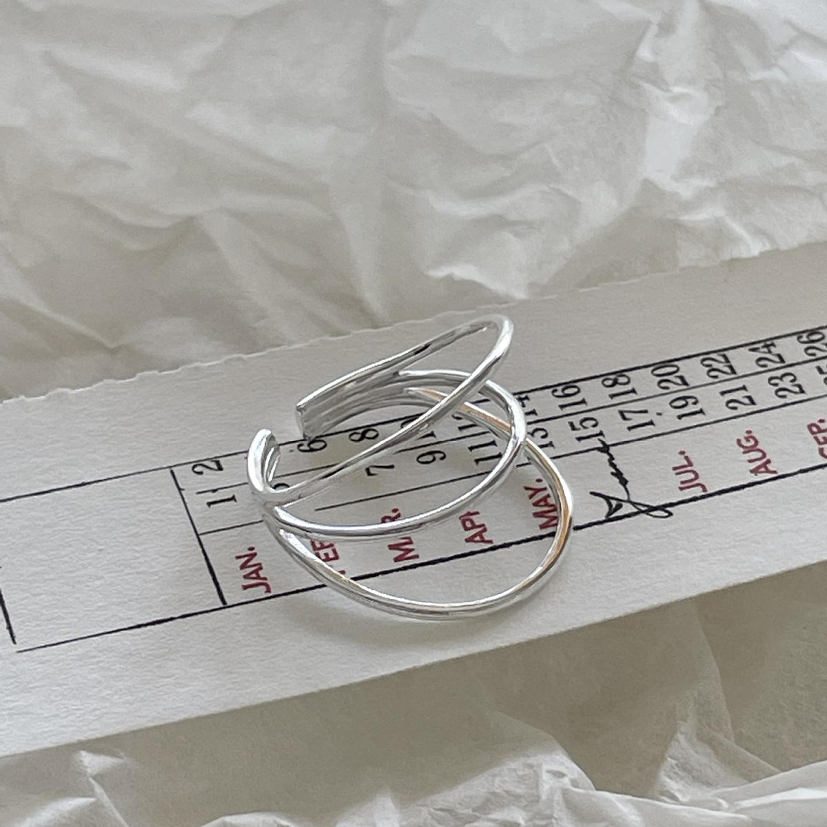 F廠-韓國韓版925純銀三線戒指簡約氣質百搭ins風開口戒指「J2113」25.04-4