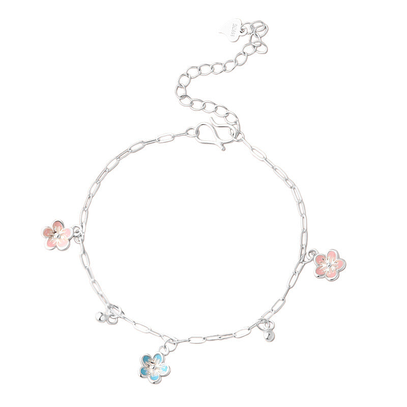 D廠-S999足銀新中式花朵手鍊女文藝氣質小眾日常通勤手飾批發「YC5012SL_2」25.08-5