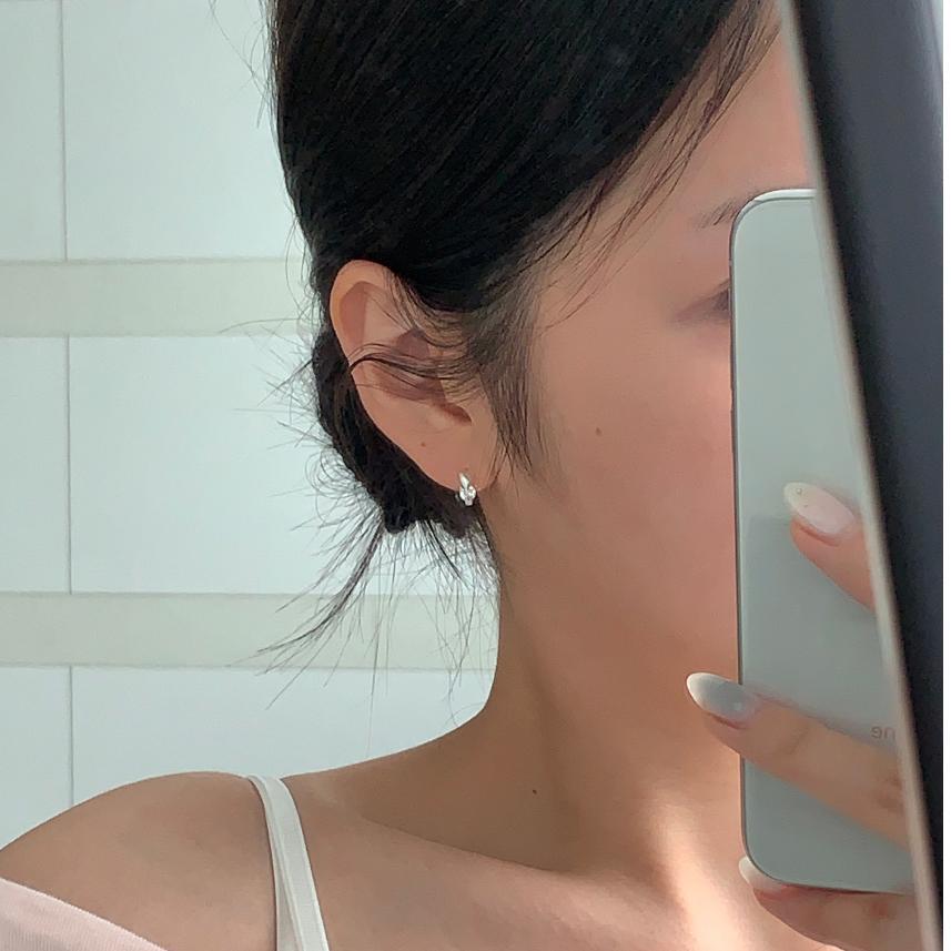 F廠-韓國韓版925純銀愛心鋯石耳扣耳環簡約氣質百搭ins風耳飾「C1399」25.05-4