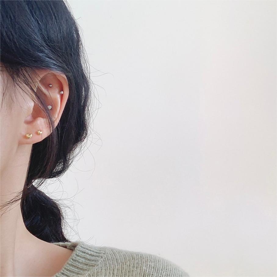 F廠-韓國韓版925純銀耳釘女愛心小巧簡約時尚ins風耳釘耳環「C1152」25.09-3